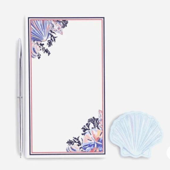 Vera Bradley Desk Notes With Pen Morning Shells NWT - Picture 1 of 3